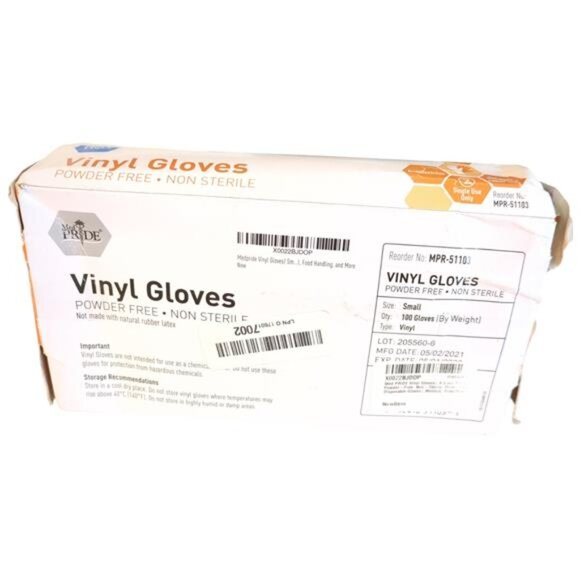 Med PRIDE Vinyl Gloves 4.3 mil Thick, Powder-Free, Heavy Duty Gloves - Picture 3 of 5